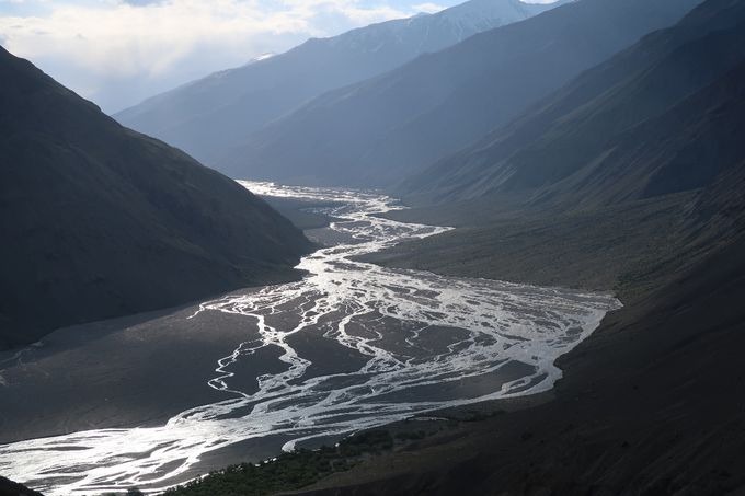 Rivière en tresses (Bartang, Tadjikistan)